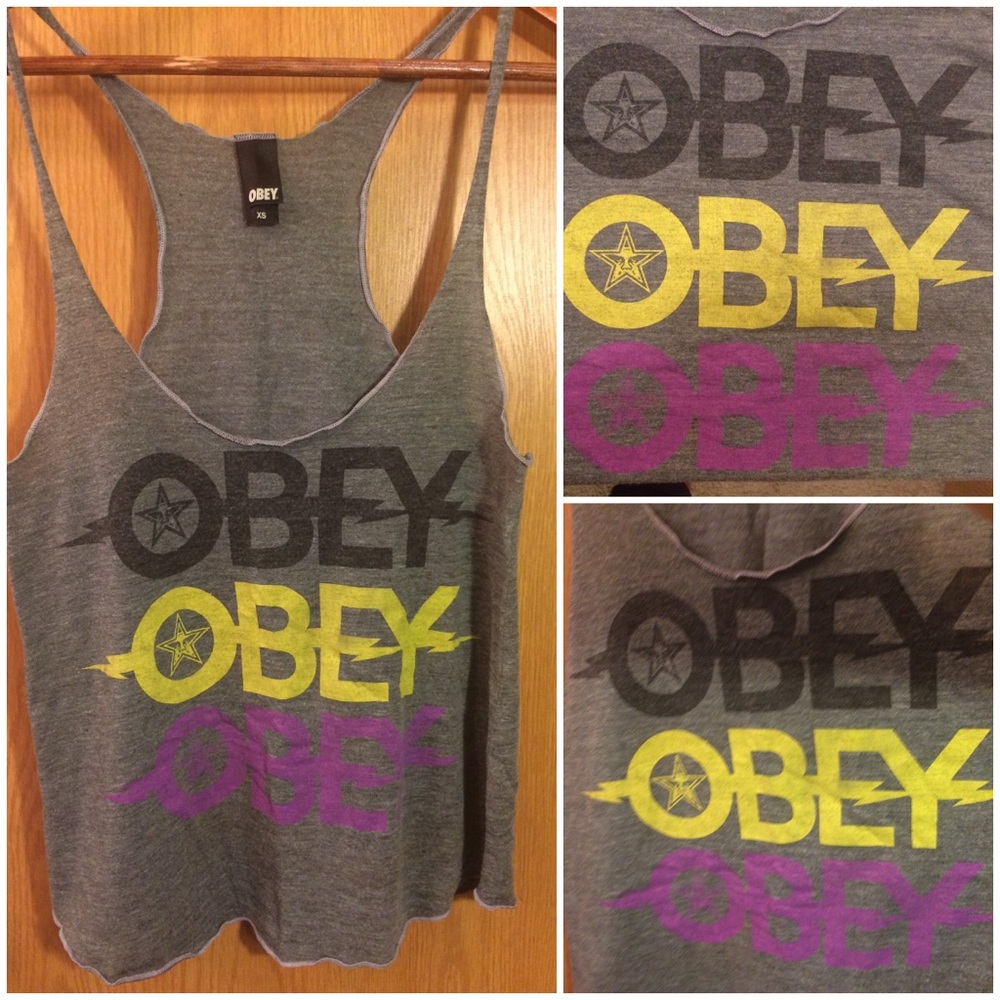 💜💛🖤OBEY Logo Tank🖤💛💜